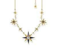 THOMAS SABO Sabo KE2118-963-7-L45V - Cadena de plata de ley 925, chapado en oro amarillo 750, longitud: 40 cm - 45 cm, 45cm, Plata, Circonia cúbica