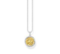 THOMAS SABO Sabo KE2136-849-7-L45V - Cadena de plata de ley 925 chapada en oro amarillo 750, longitud: 40 cm - 45 cm, 45cm, Plata, Circonia cúbica