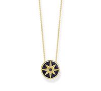 THOMAS SABO Sabo KE2140-963-7-L45V - Cadena con piedras de plata de ley 925 chapada en oro amarillo 750, longitud: 40 cm - 45 cm, 45cm, Plata, Circonia cúbica