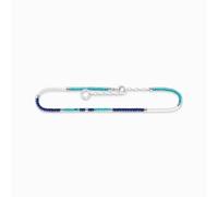 THOMAS SABO - Tobillera de mujer 925 plata esterlina- Blanco- Turquesa & Azul oscuro Ak 0038-775-7-Vg - Accessories - Mujer - Multicolor - ONE SIZE -