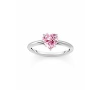 Thomas Sabo TR2476-051-9-56 Anillo de plata con piedra rosa en forma de coraz...