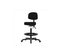 Thomas vhbst-rg-t0-cf-rc-c8605 Altura Alta Banco Taburete con Respaldo y Base de Nailon Negro, no inclinación, Cromo pies Anillo, Ruedas, Vinilo, Gris