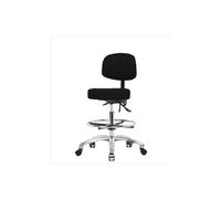 Thomas vmbst-cr-t1-nf-cc-c8582 Altura Mediana Banco Taburete con Respaldo y Base cromada, con inclinación, no pie Anillo, Cromado Ruedas, Vinilo, Azul Marino