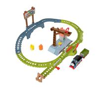Thomas y sus amigos Reparto de pintura, Set de juego con locomotora motorizada, vagón y vías para tren de juguete, 15 piezas, juguete regalo para niños y niñas +3 años, HTN34