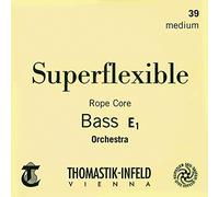 Thomastik cuerda para Contrabajo 3/4 Superflexible - cuerda Mi núcleo de cable de acero, entorchado cromo, afinación orquesta, medio