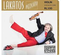 Thomastik Cuerda para violín 4/4 Lakatos Pizzicato - cuerda Re nailon, entorchado aluminio, medio