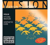 Thomastik Cuerda para violín 4/4 Vision Titanium Solo - cuerda Sol núcleo sintético, entorchado en plata pura, medio