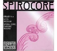 Thomastik Cuerda para Violonchelo 1/4 Spirocore - cuerda La núcleo flexible en espiral, entorchado cromo, medio
