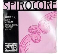 Thomastik Cuerda para Violonchelo 3/4 Spirocore - cuerda Do núcleo flexible en espiral, entorchado cromo, medio