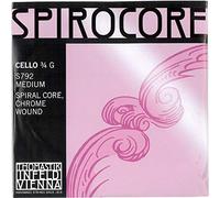 Thomastik Cuerda para Violonchelo 3/4 Spirocore - cuerda Sol núcleo flexible en espiral, entorchado cromo, medio