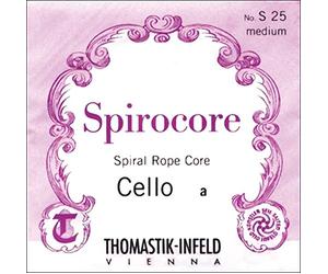 Thomastik Cuerda para Violonchelo 4/4 Spirocore - cuerda Re núcleo flexible en espiral, entorchado aluminio, ligera