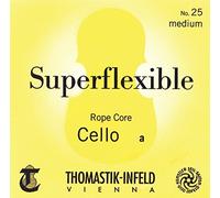 Thomastik Cuerda para Violonchelo 4/4 Superflexible - cuerda Re núcleo de cable de acero, entorchado acero cromado, pesado