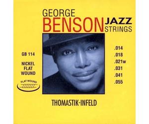 Thomastik cuerda Si2 .018 acero plateadas latón P18 para Guitarra Eléctrica George Benson Jazz juego GB114