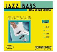 Thomastik Cuerdas para Bajo Eléctrico Jazz Bass Serie niquel entorchado redondo de niquel sobre núcleo redondo JR344 juego 4 cuerdas escala larga 34"