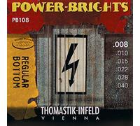 Thomastik Cuerdas para Guitarra Eléctrica Power Brights Series Regular Bottom juego PB108 Extra Light .008-.040w