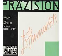 Thomastik Cuerdas para violín Precisión alma sólida en acero, juego 4/4 mediana con Mi en acero