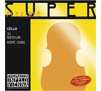 Thomastik Cuerda para Violonchelo Superflexible Alma de Cuerda 4/4, Mediana, Entorchado de Cromo