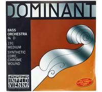 Thomastik Cuerda para Contrabajo 3/4 Dominant - cuerda Re núcleo sintético, entorchado cromo, afinación para orquesta, medio