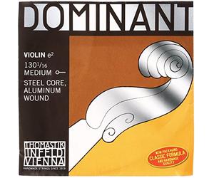 Thomastik-Infeld Dominant cuerda de violín Mi 1/16 - cuerda individual (130 1/16), núcleo de acero, entorchado de aluminio, tensión media