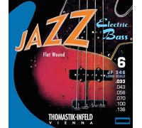Thomastik-Infeld Flat Wound Bajo eléctrico - JF346 - Juego de 6 cuerdas - Jazz Bass Escala larga 34" - calibres .033 .043 .056 .070 .100 .0136