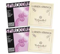 Thomastik-Infeld Spirocore - Juego completo de cuerdas de tungsteno y violonchelo Larsen 4/4, cuerdas Larsen para violonchelo A y D, cuerdas de tungsteno Spirocore y cuerda en C individual, fabricado