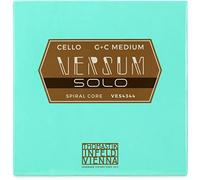 Thomastik Juego cuerdas para Violonchelo 4/4 Versum Solo - cuerdas Sol+Do, núcleo en espiral, entorchado tungsteno/cromo, medio