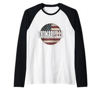Thomasville Carolina del Norte, Bandera Americana Vintage Camiseta Manga Raglan