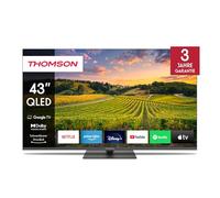 THOMSON 43 Pulgadas (109cm) QLED Base Central Google Smart TV, Wi-Fi,Dolby Audio, HDR10, Bluetooth 5.1, Triple-Tuner (Cable/Satélite/Antena), HDMI, Ci+, A+ Panel - 43QG5C14