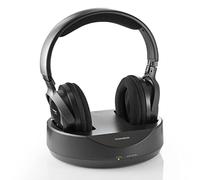 THOMSON | Auriculares inalámbricos UHF (Auriculares sin Cable para televisor, Sistema PLL, Alcance 100 m, Jack Stereo 3.5 mm, RCA) Negro