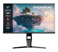 THOMSON 27 Pulgadas QHD Gaming Monitor, Panel IPS de 180 Hz, luz Ambiental RGB, HDMI x2, sincronización adaptativa, Montaje VESA 100x100, Gris, M27QG5Y14
