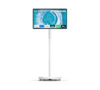 THOMSON Go Plus Pro Pantalla Táctil Inteligente 27 Pulgadas (69 cm) 4K UHD, Android, Control por Voz, Hotspot, Batería 9000 mAh, Cámara 5MP, Subwoofer, WiFi 6, Bluetooth, Soporte Portátil - Blanco