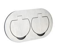 THOMSON Protec - Doble toma de suelo impermeable inicial 16A 2P+T IP55 - Metal cepillado