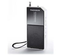 Thomson RT205 - Radio portátil FM/AM con antena telescópica, altavoz, alimentación con pilas, correa de transporte - negro
