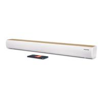 THOMSON SB401BT Soundbar - 200W de Potencia Musical Total - Bluetooth 5.0 - Entrada Óptica, USB y AUX - Preajustes de Ecualización - Control Remoto - Indicador de Fuente LED - Diseño Blanco y Madera