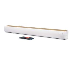 THOMSON SB401BT Soundbar - 200W de Potencia Musical Total - Bluetooth 5.0 - Entrada Óptica, USB y AUX - Preajustes de Ecualización - Control Remoto - Indicador de Fuente LED - Diseño Blanco y Madera