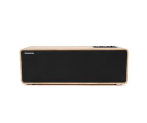 Thomson sistema multimedia estéreo 150 W con Bluetooth, entradas TV, RCA, USB y óptica, acabado madera y negro