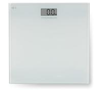 THOMSON Talk MASS 4 - Báscula con Función Vocal Español/Francés/Alemán - Gran Pantalla LCD - Volumen Ajustable - Plataforma de Vidrio Templado - Diseño Ultra Fino Blanco - Hasta 150 kg