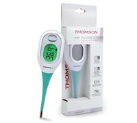 THOMSON Thermo D3 Termómetro digital - Fiebre bebé niño adulto - Medición rápida <10s, alta precisión, pantalla LCD retroiluminada 3 colores, memoria - Uso oral axilar rectal - impermeable IP27