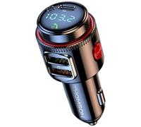 Thomson Transmisor Fm Bluetooth Para Coche Negro Con Carga Usb-c Pd 30w Y 2x Usb-a (48w), Display Led De Frecuencia Y Control Giratorio