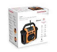 Radio de obra FM Bluetooth 30W, IPX54, Aux-IN, salida auriculares, portátil, alimentación dual
