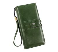 Thomy - Monederos multifunción para mujer, gran capacidad, dos monederos, monederos, verde, talla única