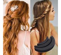 Thonlai Almohadillas para el Cabello para r Volumen, 3 Piezas para | Insertos de Esponja de Espuma para Cabello Fino, Negro, Tres Tamaños de 8,6 Cm a 13,4 Cm, Agarre Seguro y Aspecto