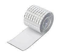 Thonlai Azulejos de Mosaico de Espejo de 3 Piezas, Azulejos Plateados Autoadhesivos Acrílicos 1464 Granos 4x100 Cm, con Superficie Plana Brillante, para Decoración del Hogar DIY Fiesta