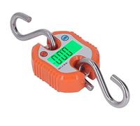 Thonlai Báscula Colgante, Pantalla LCD Digital de 150 Kg con Retroiluminación y Bloqueo de Datos, 3 Unidades Kg Lb JIN, para Almacén, Pesca, Caza, Viajes (Naranja)