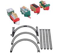 Thonlai Juego de Vías de Ferrocarril con Batería de Juguete de Tren | Tren de Plástico con Temática Navideña, Decoración Festiva para Mesa, Crea Diseños de Vías Creativos