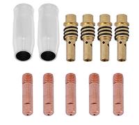 Thonlai Kit de Consumo de Soldador de 11 Piezas MIG - Boquillas, Consejos Contactados, Soportes Compatibles con una Pistola de Antorcha de 15ak