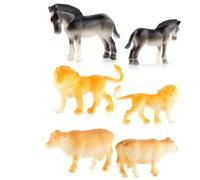 Thonlai Modelo de Figura de Animal de 12 Piezas, Juego de Juguetes Realistas de Animales Salvajes con Función de Pie para Niños, Aprendizaje de la Selva de la Granja Forestal y (T