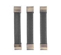 Thonlai Tirador de Puerta de Armario de Cuero Antiguo, Tacto Cómodo, Aspecto Elegante para Gabinetes, Estanterías, 3 Piezas, 5,8 X 0,9 X 0,7 Pulgadas (Negro)