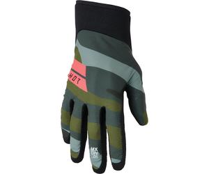 Thor Agile Status Guantes de Motocross, verde-multicolor, tamaño M para Hombres