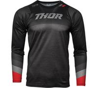 Thor Assist Maillot de bicicleta de manga larga, negro-gris, tamaño L para Hombres